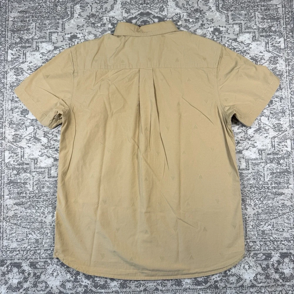 The North Face Bay Trail Jacquard Shirt Men's Medium Tan Hiker Graphic Print